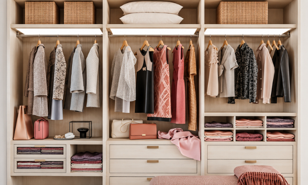 organização de guarda-roupa